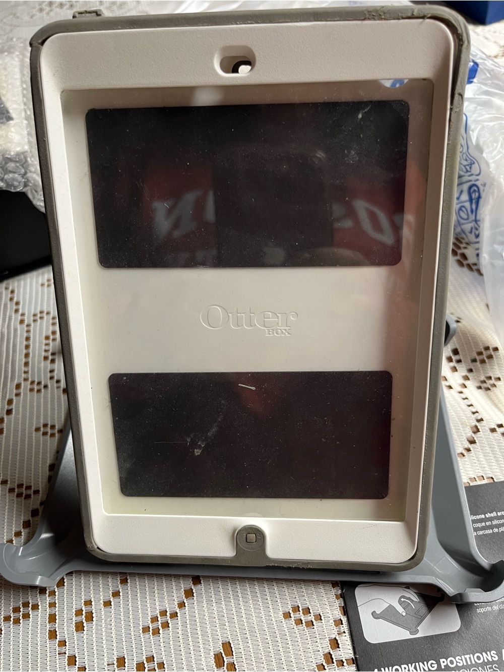 OtterBox White and Gray Tablet Case with Stand-for iPad mini